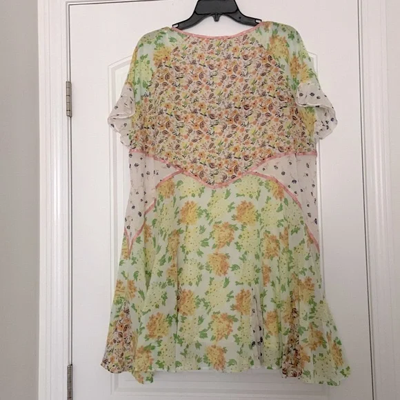NWT Free People Wildflower Patchwork Mini Dress Medium - Picture 6 of 13